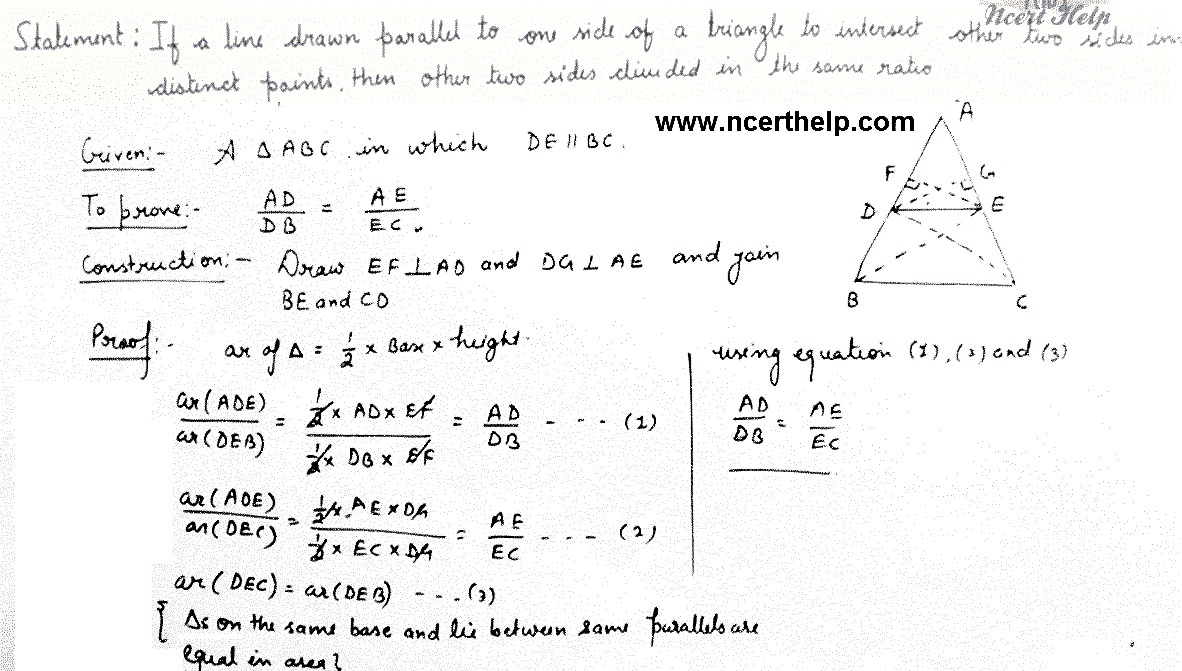 Basic Proportionality Theorem